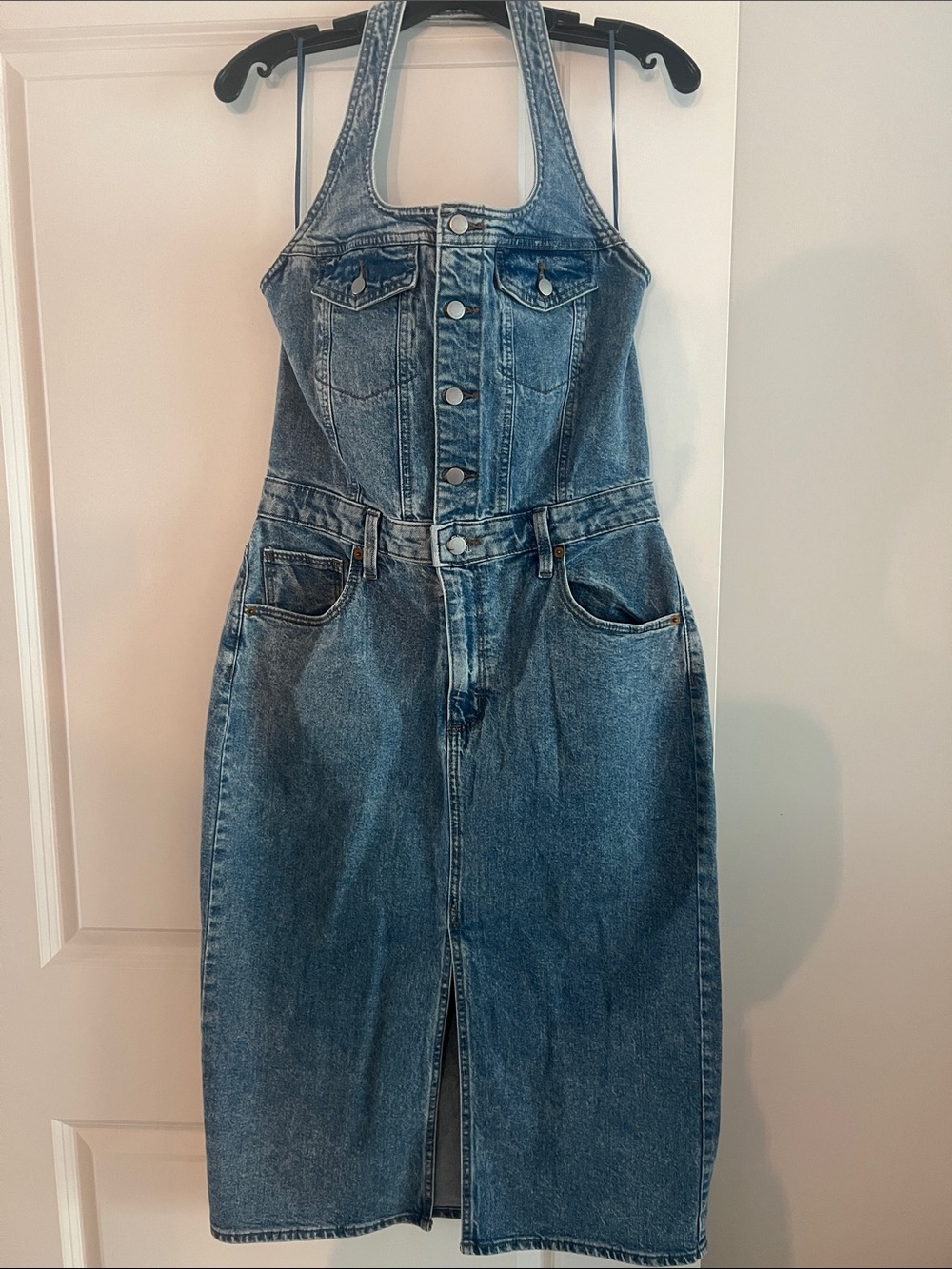 Target Universal Thread Blue Denim Halter Midi Dress